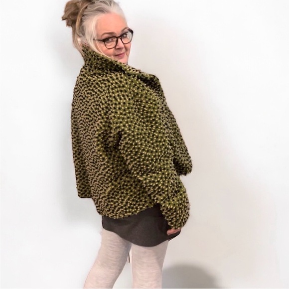 Boho Textural Wool Blend Conceptual Design Jacket - Picture 9 of 13